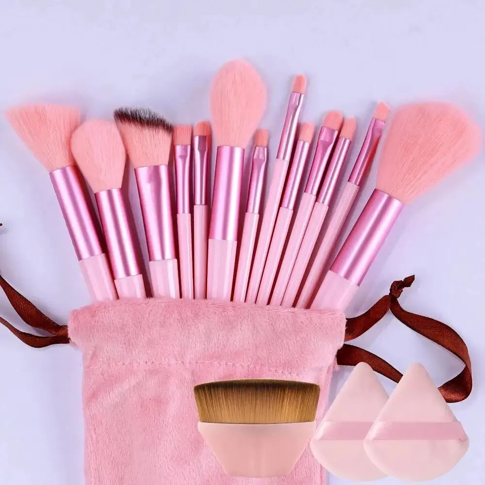 Soft Fluffy Professional Cosmetic Foundation Powder Set of Makeup Brushes