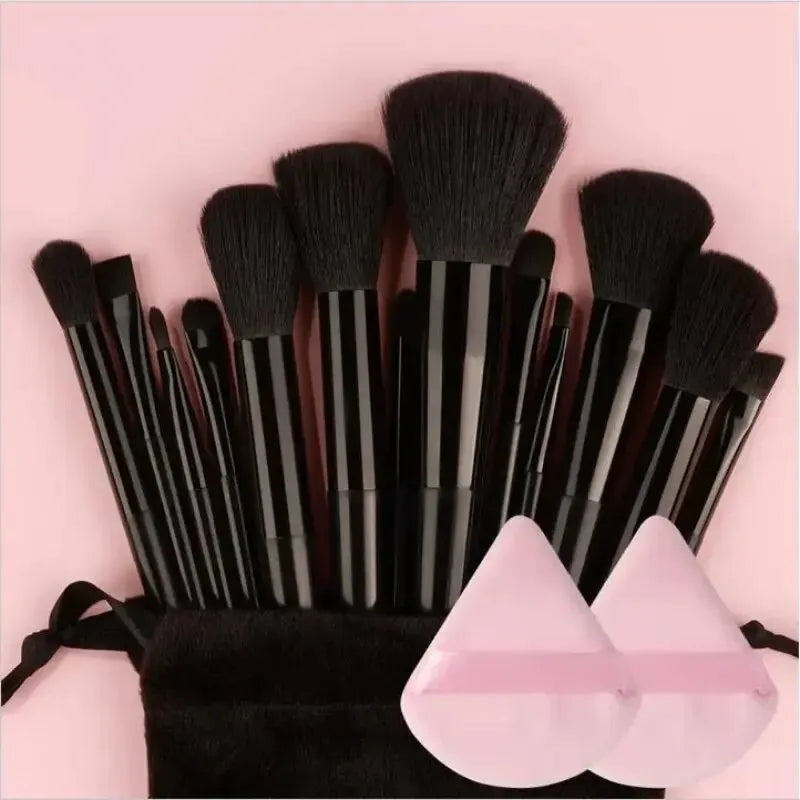 Soft Fluffy Professional Cosmetic Foundation Powder Set of Makeup Brushes