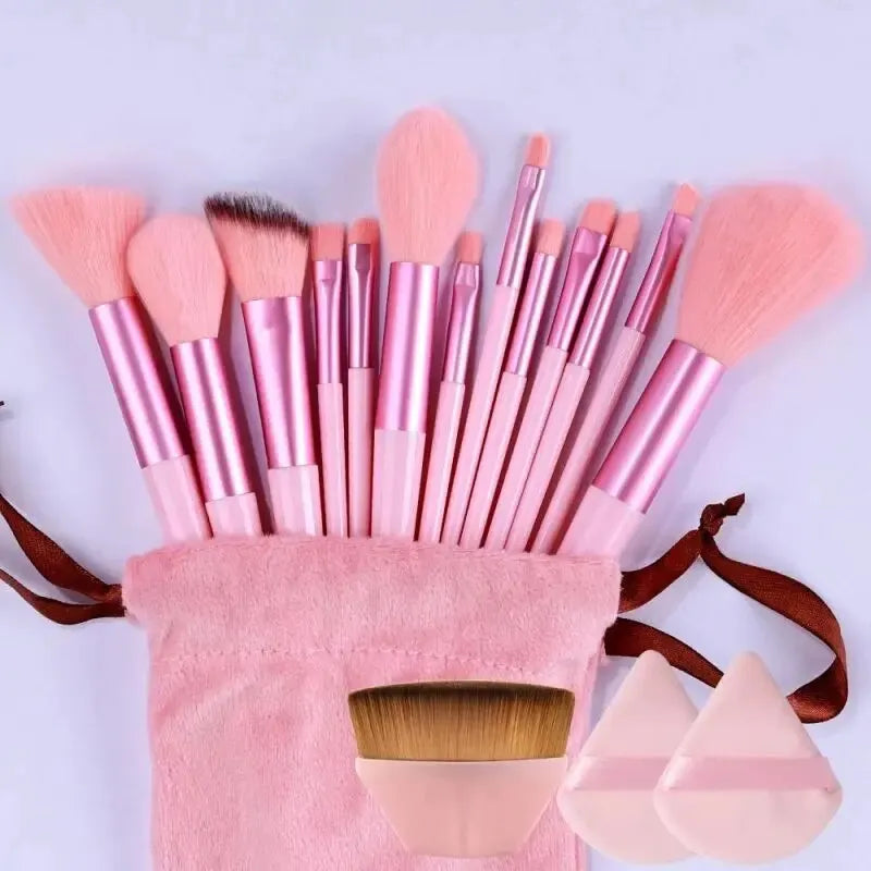 Soft Fluffy Professional Cosmetic Foundation Powder Set of Makeup Brushes