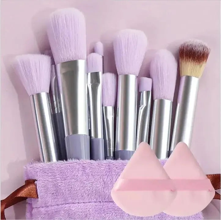 Soft Fluffy Professional Cosmetic Foundation Powder Set of Makeup Brushes