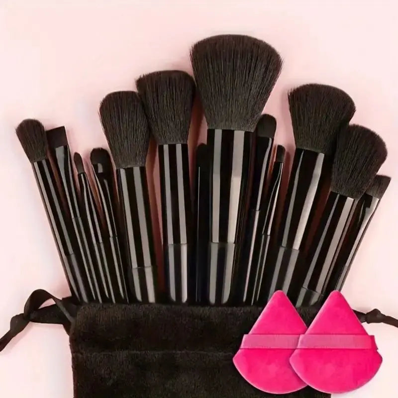 Soft Fluffy Professional Cosmetic Foundation Powder Set of Makeup Brushes