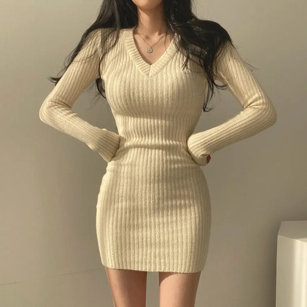 Sexy Bodycon Dress V-Neck