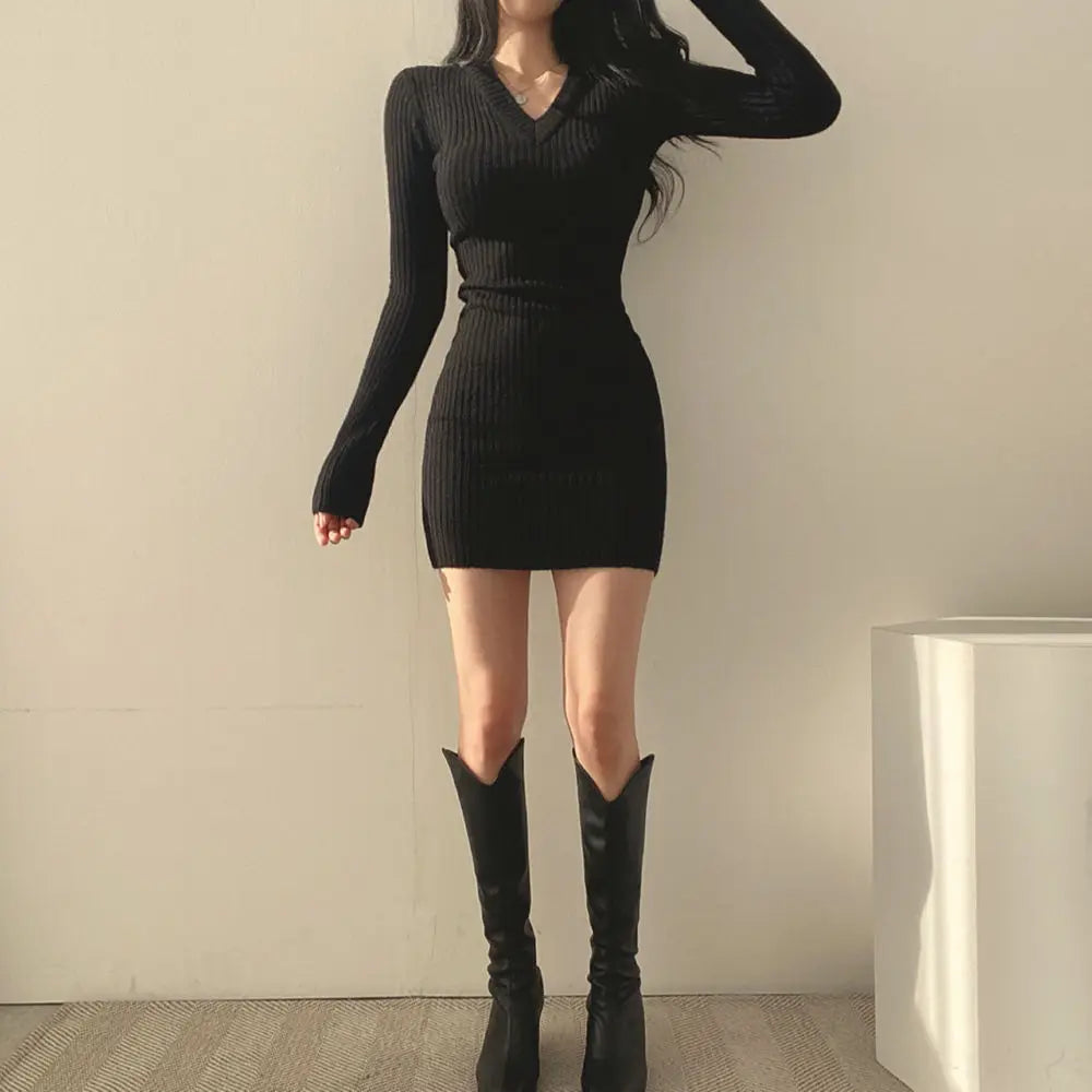 Sexy Bodycon Dress V-Neck